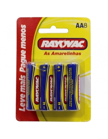 PILHA AMARELINHA SM AA LV+PG- 8X1