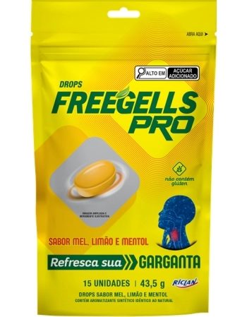 DROPS FREEGELLS PRO MEL LIMAO PCT 43,5G C/15UN