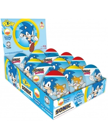 BALA EM PO C OVO SURPRESA GOPLAY SONIC MORANGO 12UN
