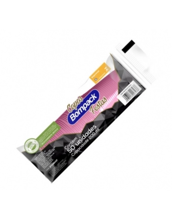 COPO BOMPACK ROSA PREMIUM 200ML 50UN