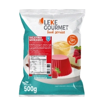 GELATINA LEKE GOURMET MORANGO 500G