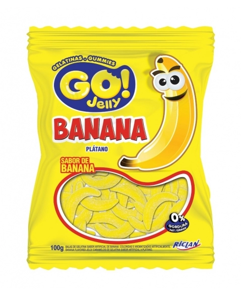 BALA GELATINA GO JELLY BANANA 100G