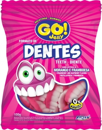 BALA GELATINA GO JELLY DENTADURA 100G