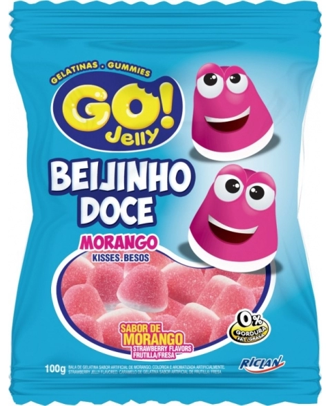 BALA GELATINA GO JELLY BEIJINHO MOR 100G