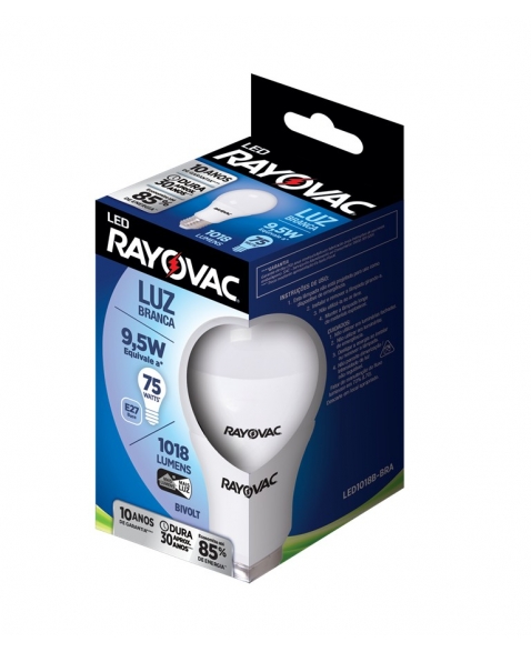 LAMPADA RAYOVAC LED BIVOLT 9.5W BRANCA
