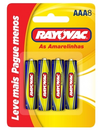 PILHA AMARELINHA SM AAA PALI LV+PG- 8X1