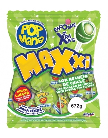 PIRULITO POP MANIA MAXXI MACA VERDE 24UN