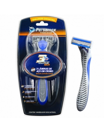 APARELHO BARBEAR PERSOMAX3 RECARREGAVEL AZUL