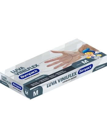 LUVA DESCARTAVEL BOMPACK C 100UN