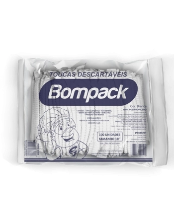 TOUCA BOMPACK TNT BRANCA SANFONADA 18 45X50CM 100UN